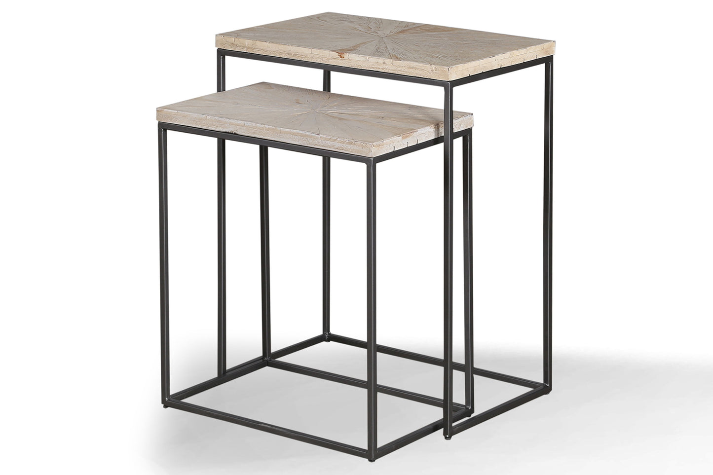 Crossings Monaco - Chairside Nesting Table - Weathered Blanc