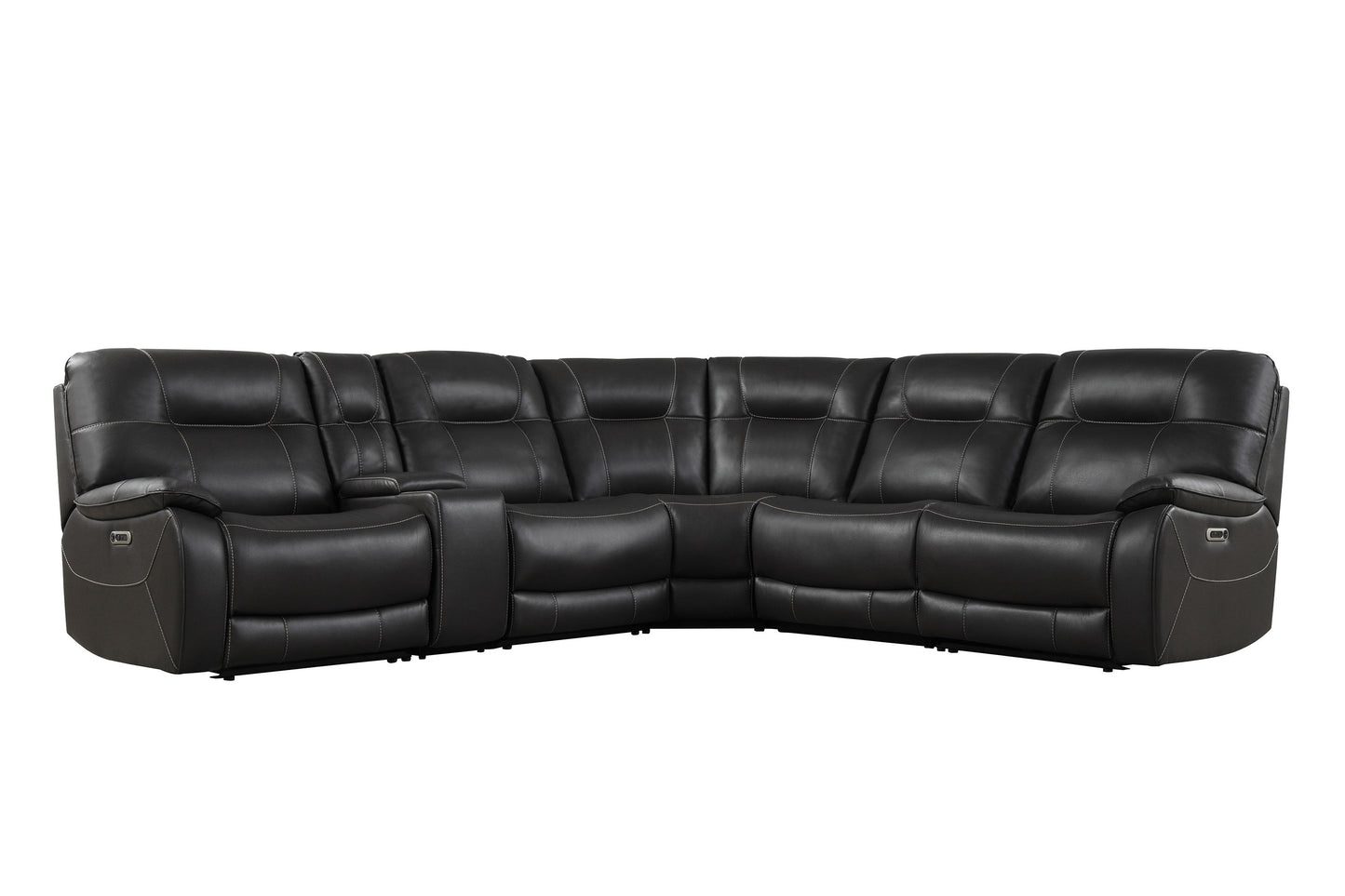 Axel - 6 Modular Piece Power Reclining Sectional with Power Headrests and Entertainment Console