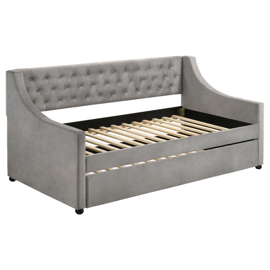 Chatsboro - Upholstered Twin Daybed With Trundle - Gray