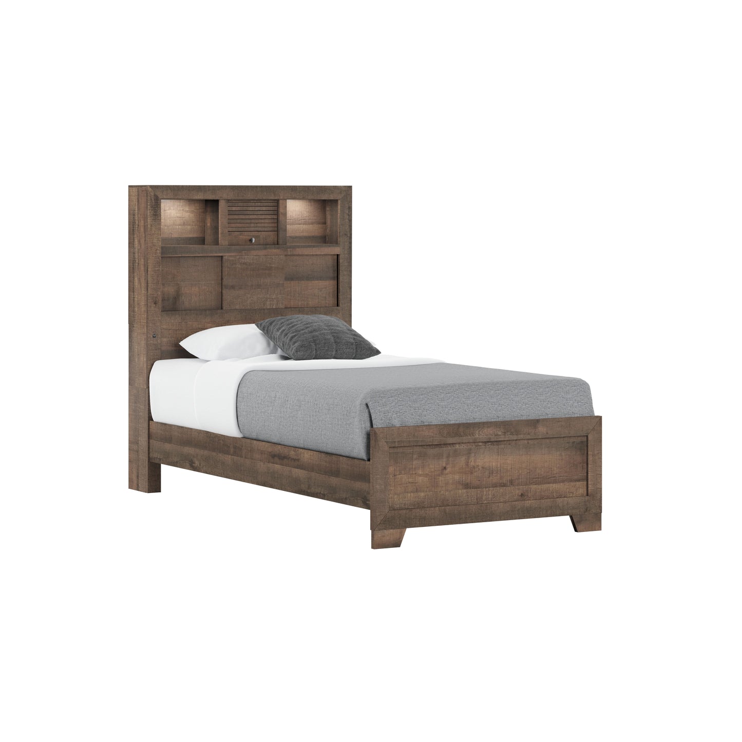 Peyton - Twin Bed - Brown Penny