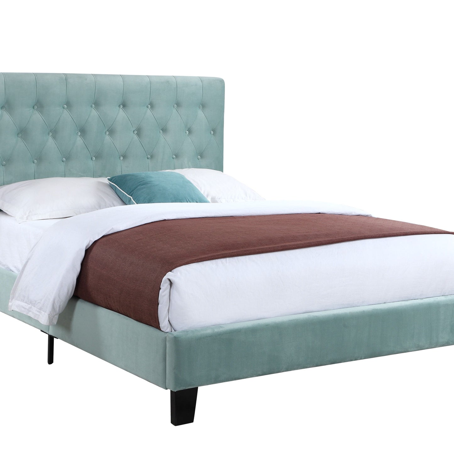 Amelia - Upholstered King Bed - Light Blue