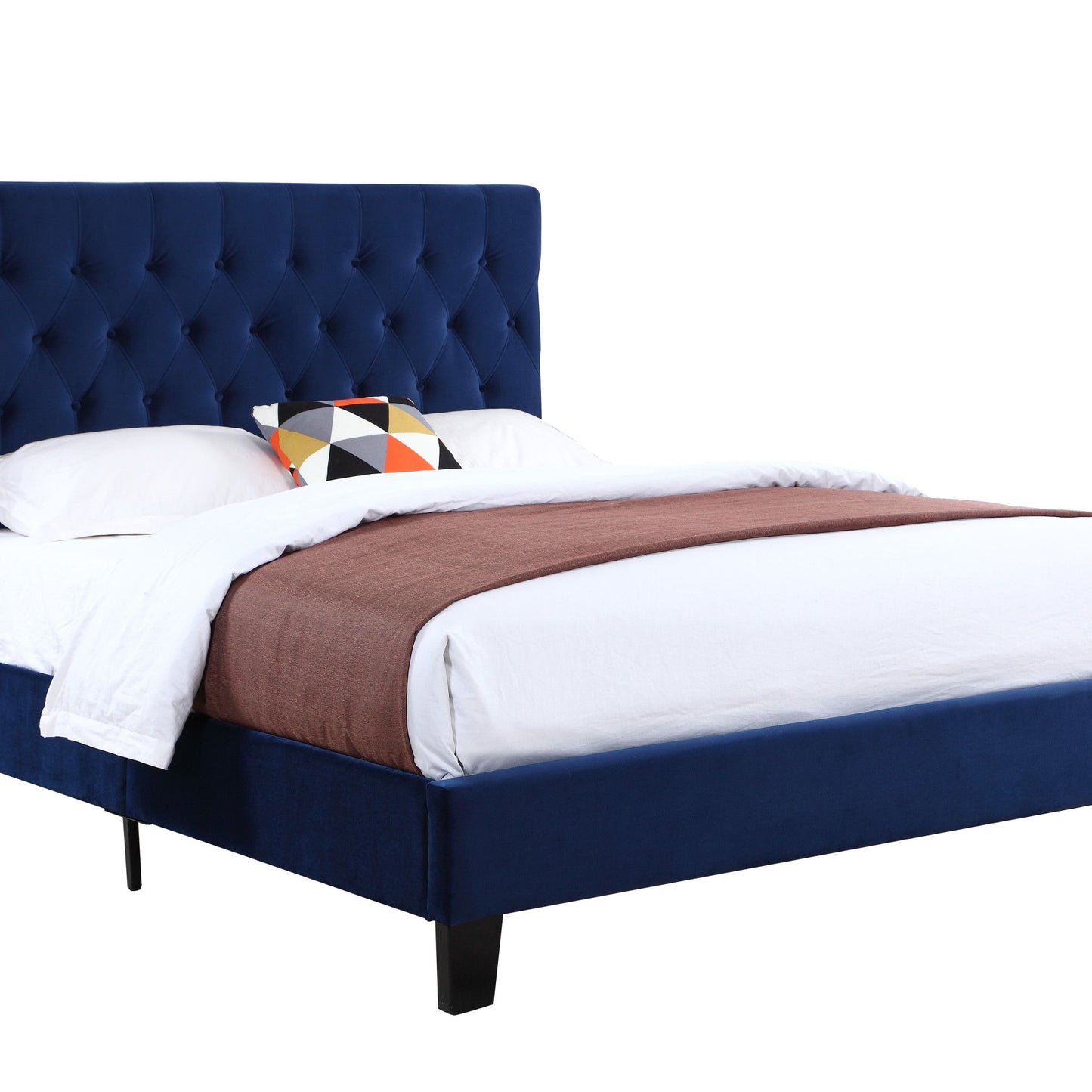 Amelia - Upholstered King Bed - Navy