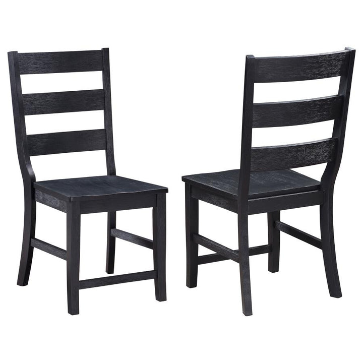 Newport Ladder Back Dining Side Chair Black (Set of 2)