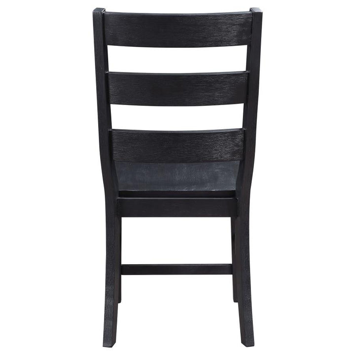 Newport Ladder Back Dining Side Chair Black (Set of 2)