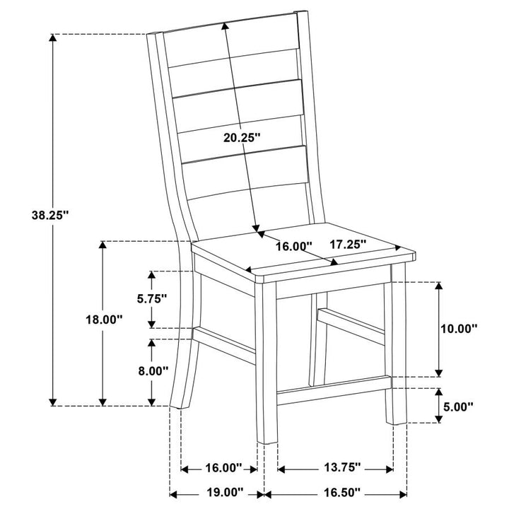 Newport Ladder Back Dining Side Chair Black (Set of 2)