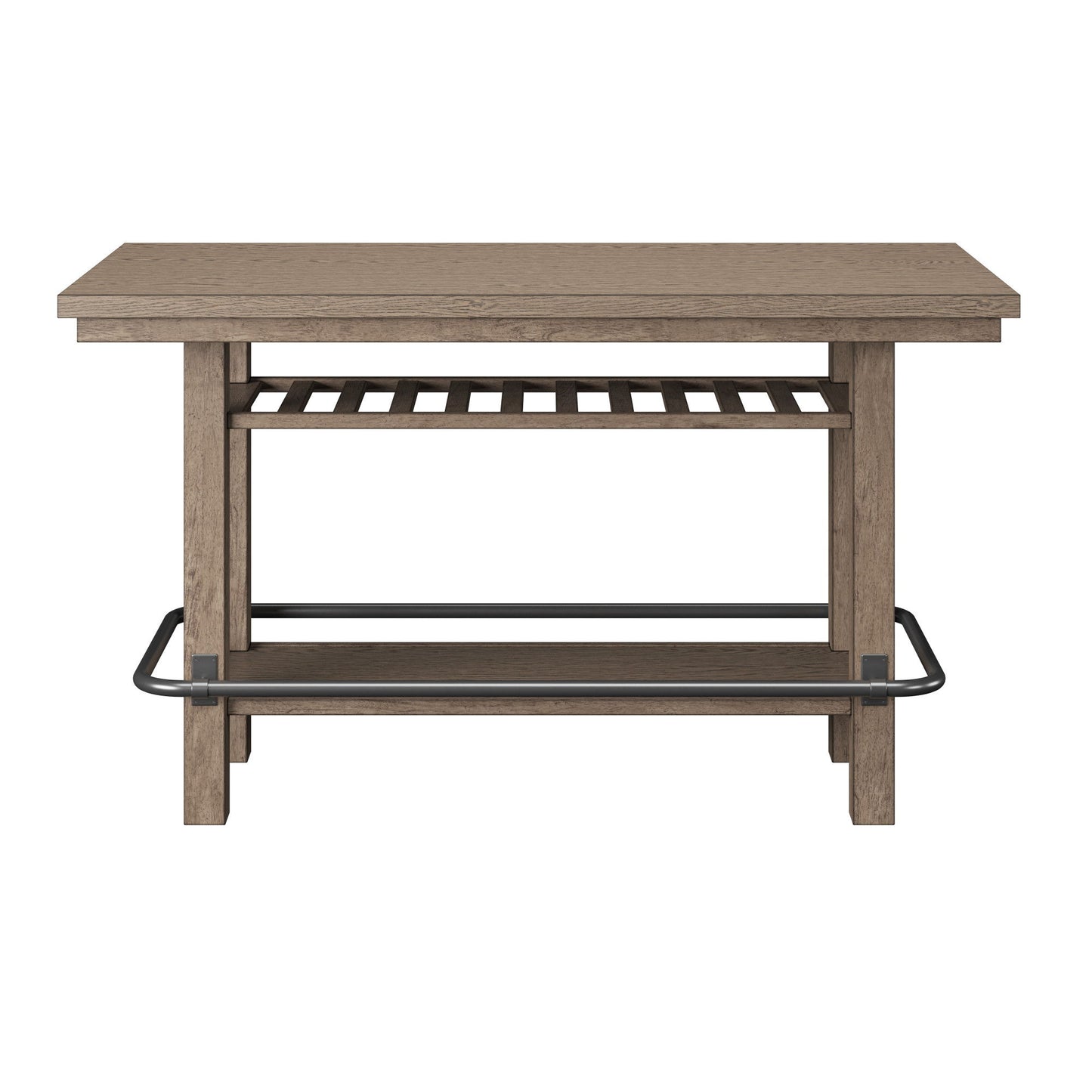 Benton - Bar Height Trestle Table - Brown / Dark