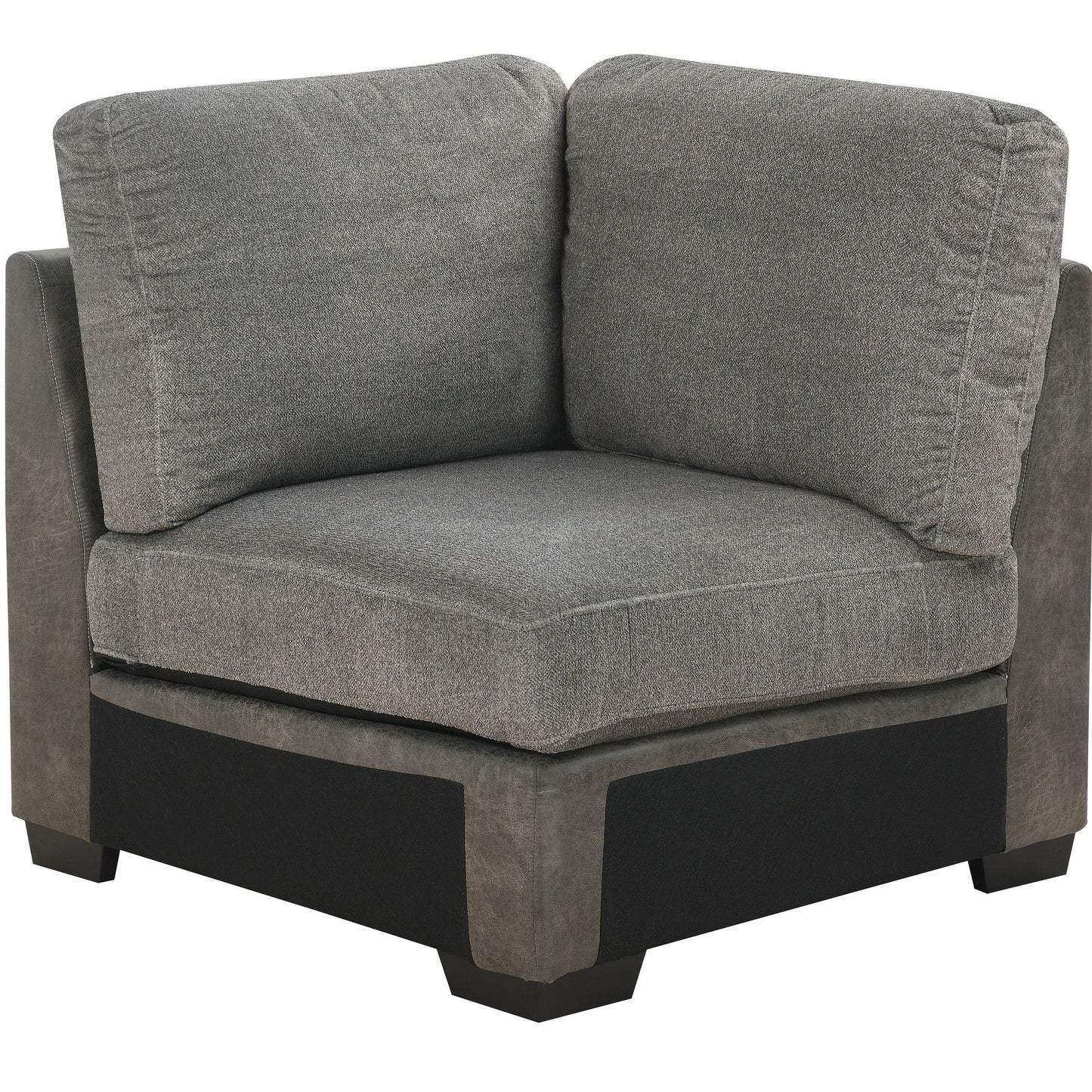 Berlin - 4 Piece Sectional - Gray Herringbone & Sanded Microfiber