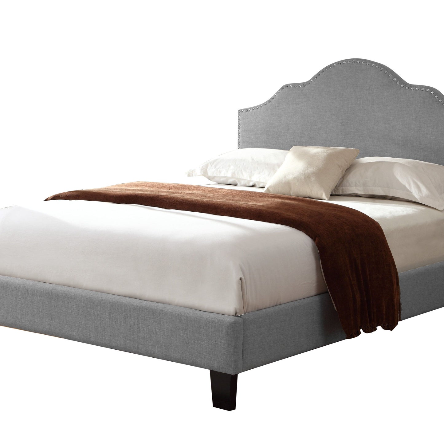 Madison - Full Upholstered Bed - Light Gray