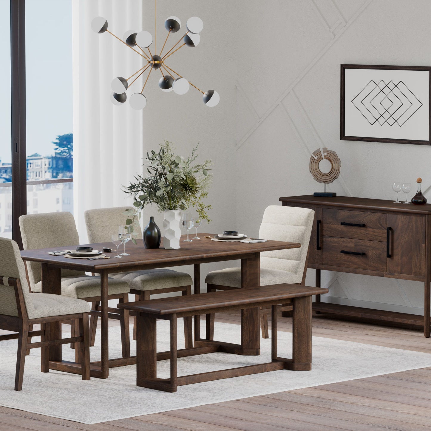 Ronan - Trestle Dining Table - Rich Brown