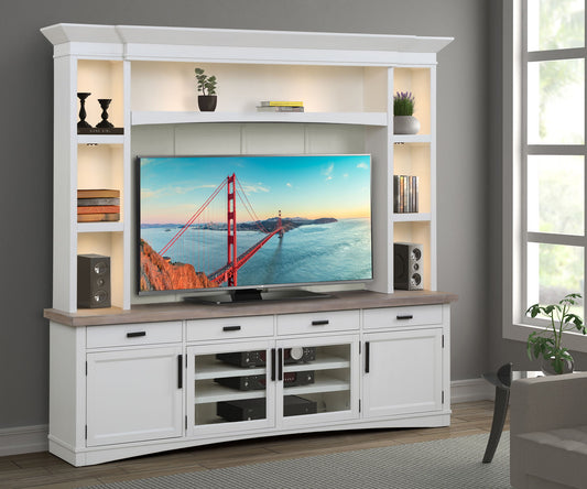 Americana Modern - TV Console with Hutch, Backpanel and LED Lights