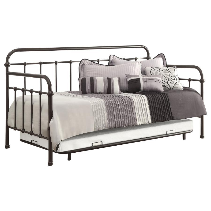 Livingston - Metal Twin Daybed With Trundle - Dark Bronze