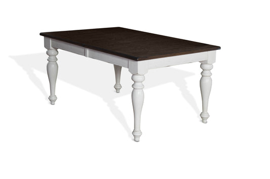 Bourbon County - Rectangular Extension Dining Table - White / Dark Brown