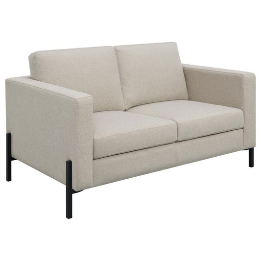 Tilly - Upholstered Track Arm Loveseat - Oatmeal