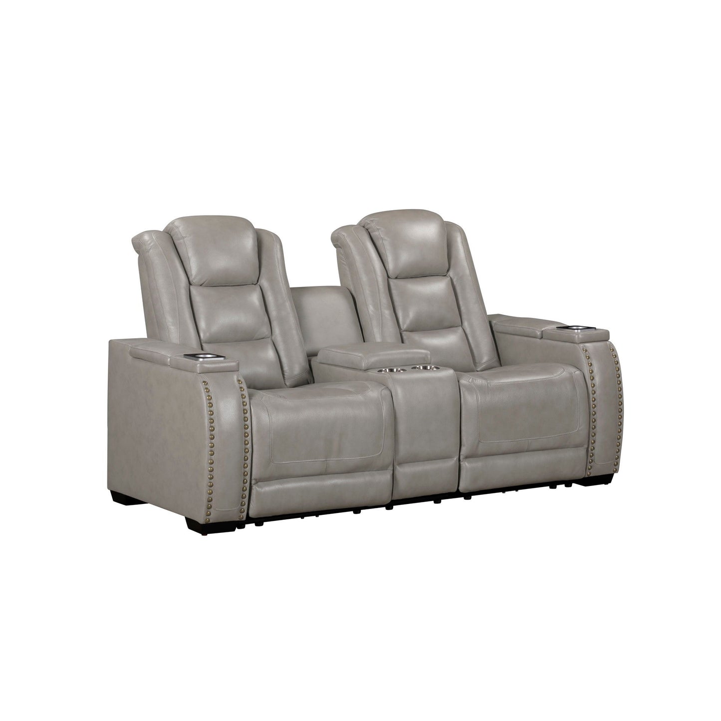 Breckenridge II - Console Loveseat With Power Headrest & Footrest - Light - Gray