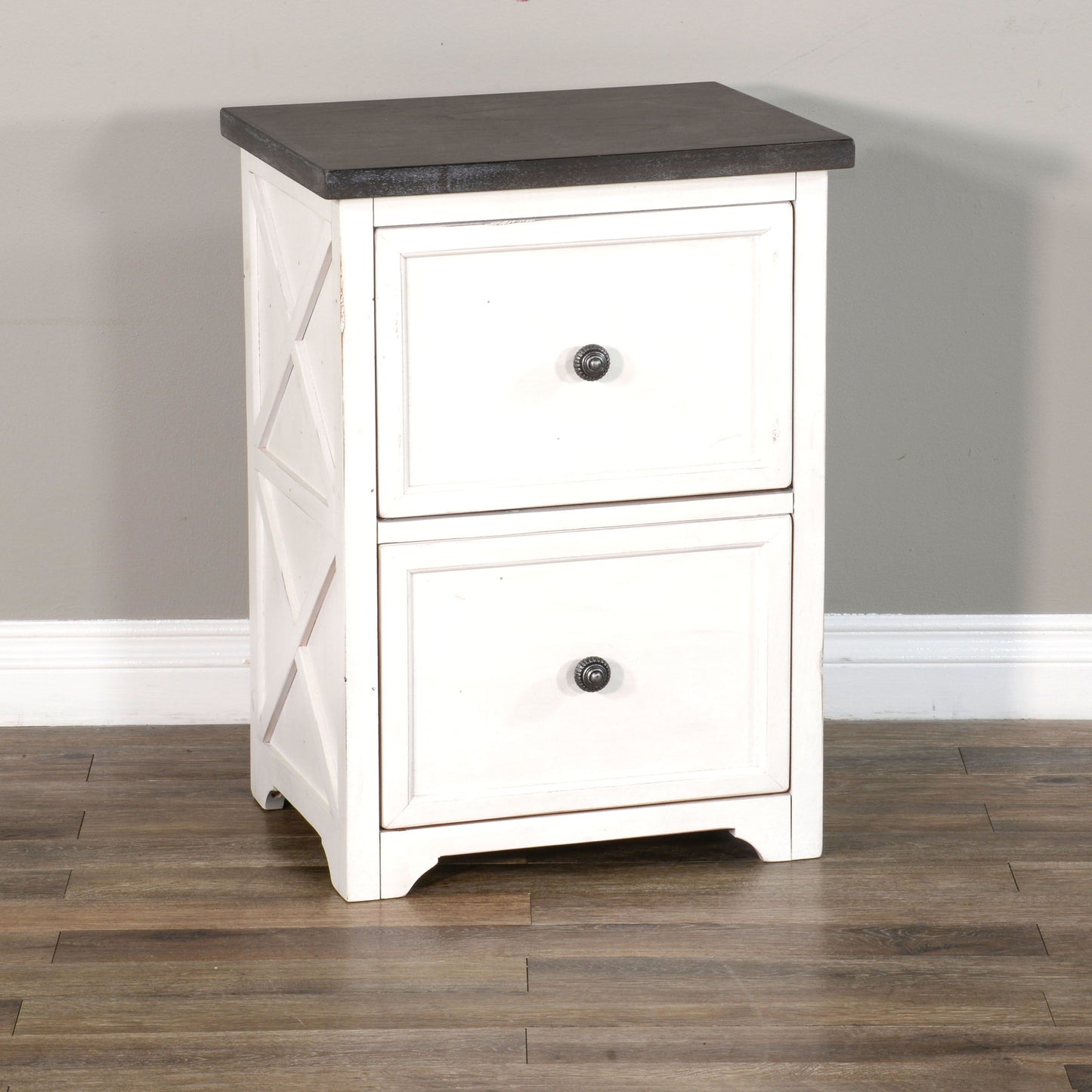 Carrage House - File Cabinet - White / Dark Brown