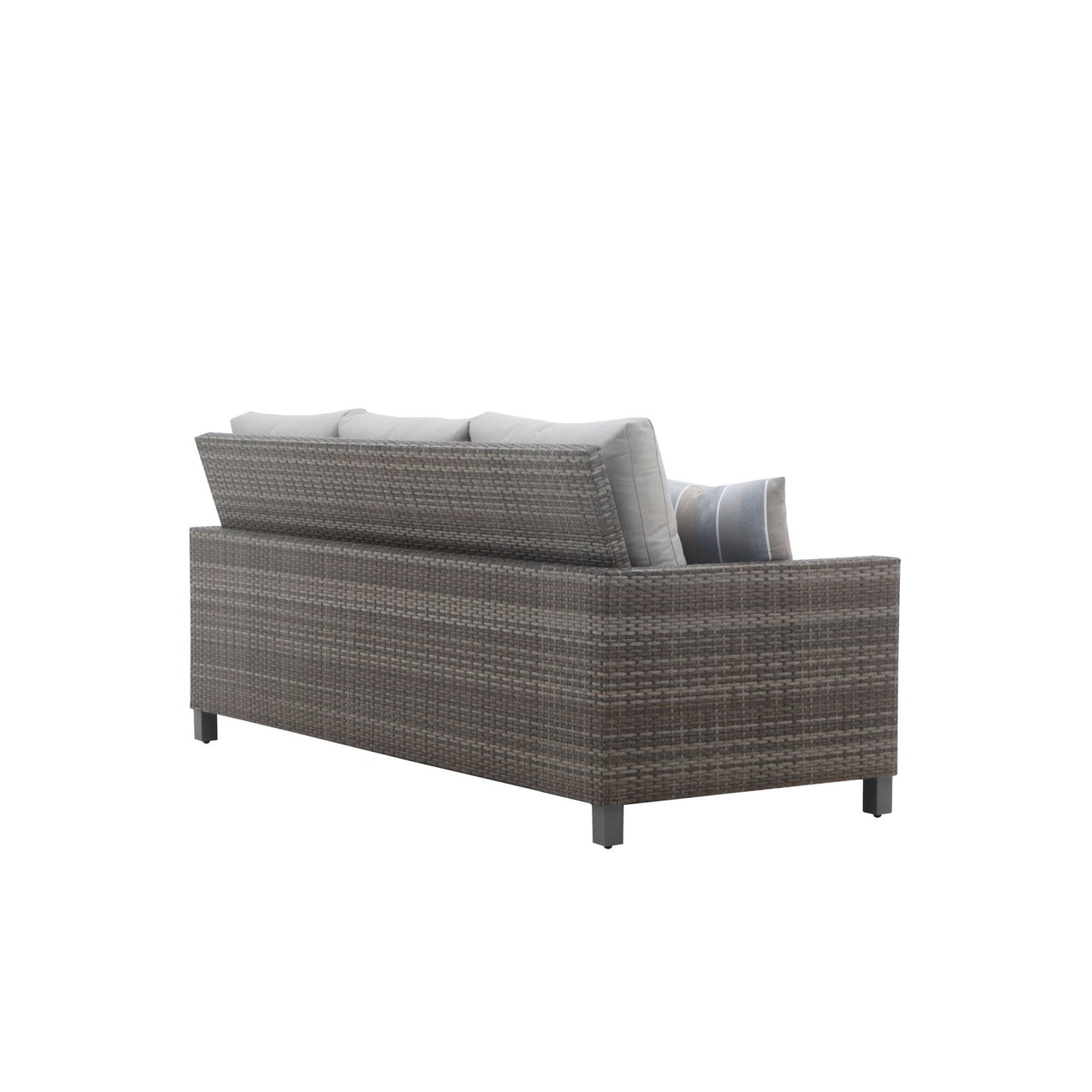 Bungalow - Patio Sofa With 2 Accent Pillows - Gray