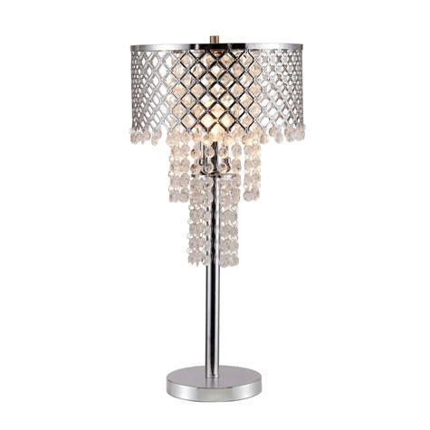 Crystal On Mesh - Table Lamp - Chrome