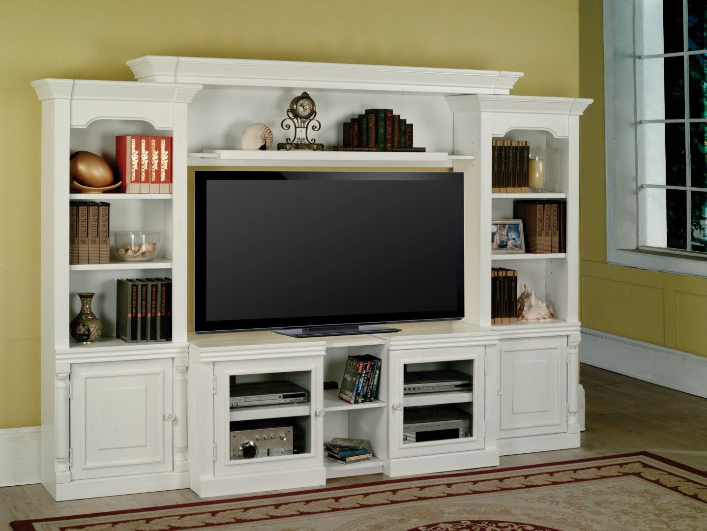 Premier Alpine - 4 Pieces Entertainment Wall - Cottage White