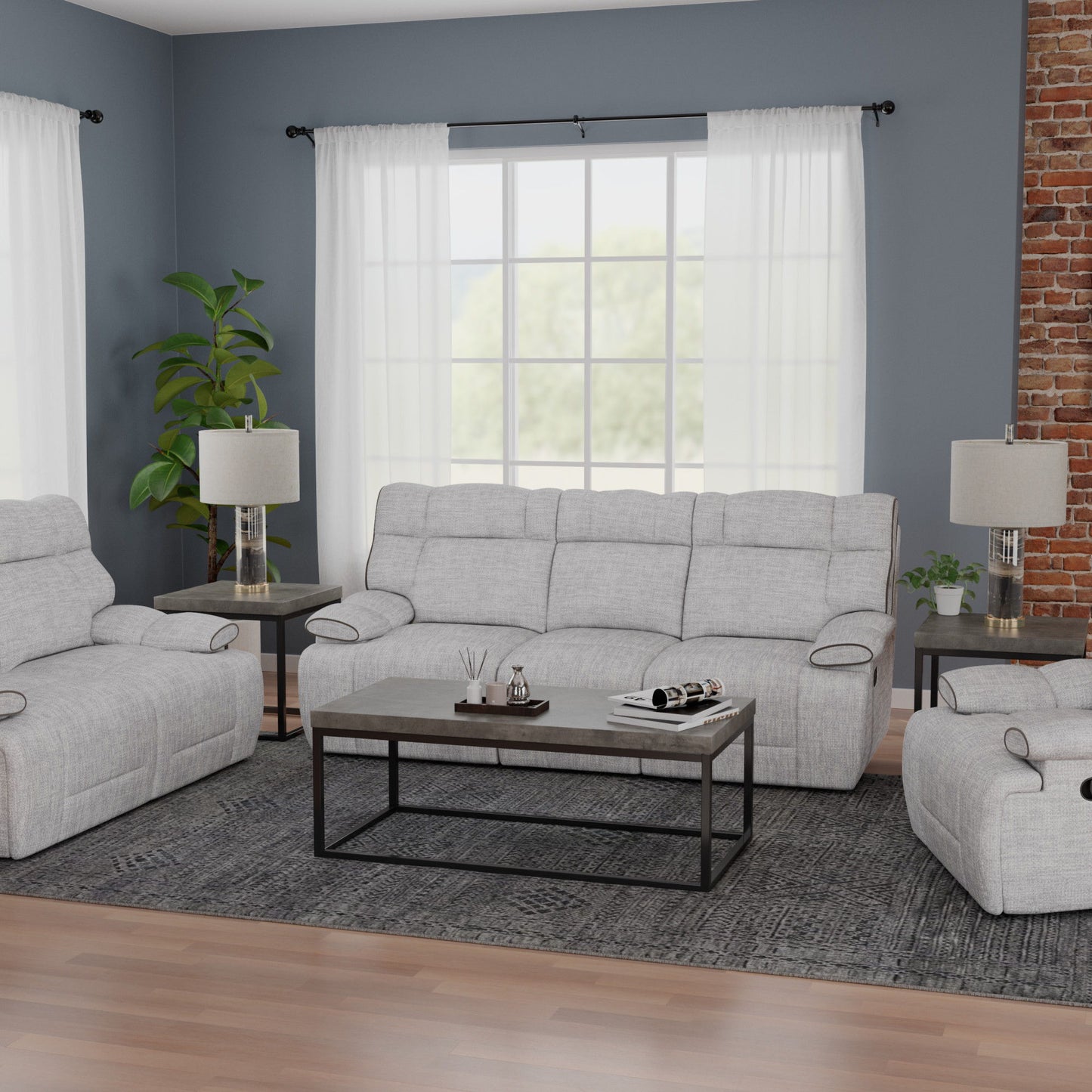 Grayson - Manual Sofa - Gray Birch