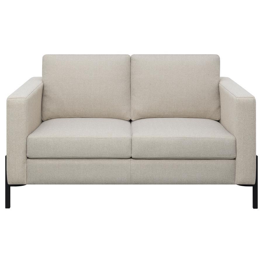 Tilly - Upholstered Track Arm Loveseat - Oatmeal