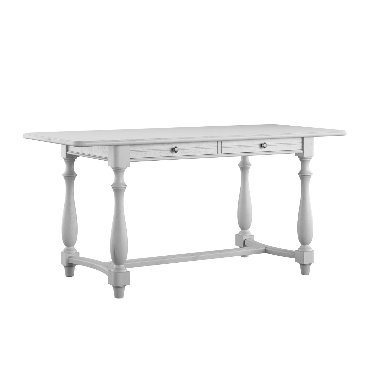 New Haven - 2 Drawer Gathering Height Table - Oyster Shell