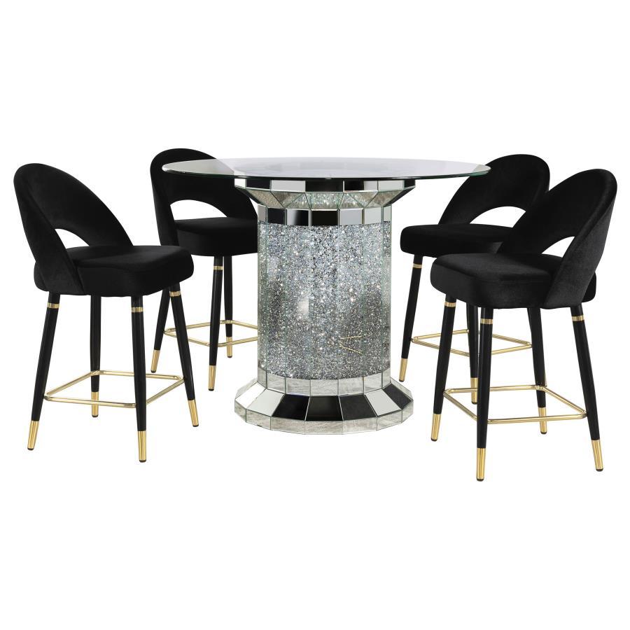 Ellie - Mirrored Counter Height Dining Table Set