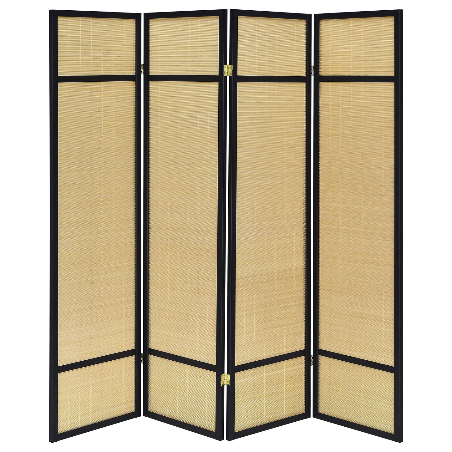 Pearce - 4-Panel Bamboo Room Divider Folding Screen - Natural