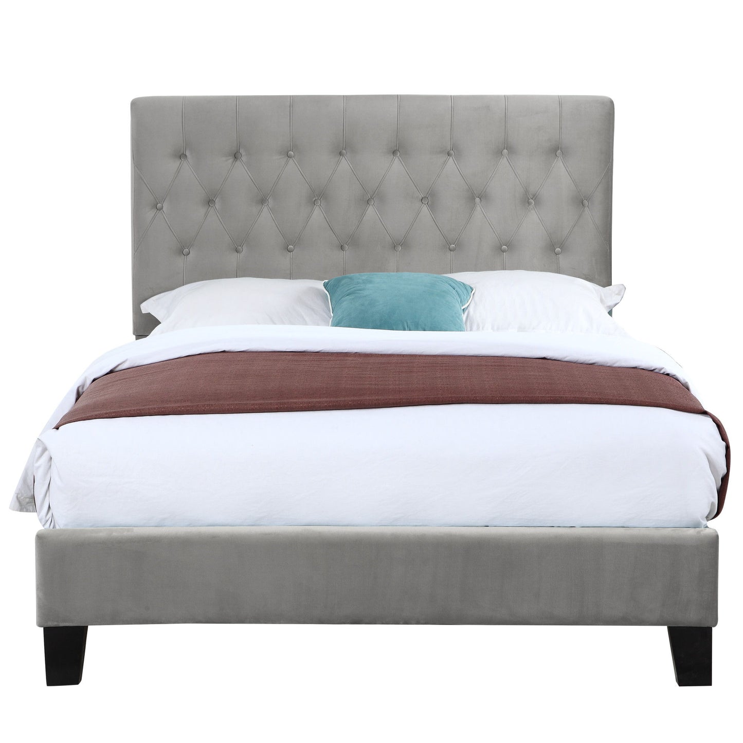 Amelia - Full Upholstered Bed - Light Gray