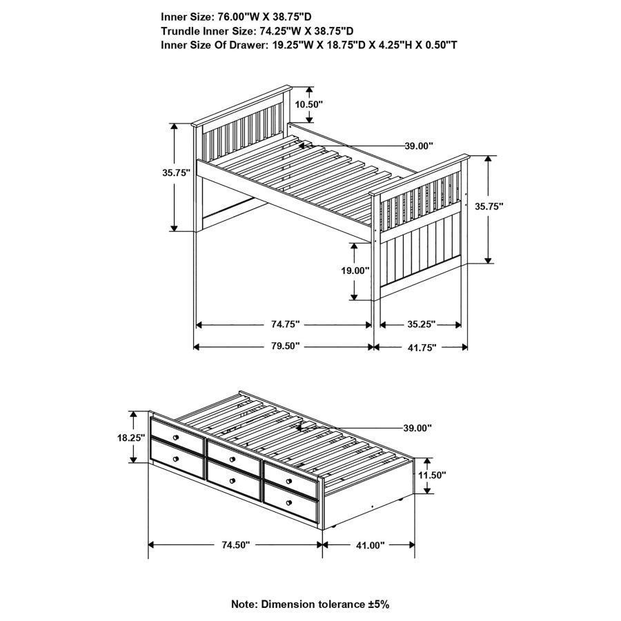 Rochford - 3-Drawer Bed With Captains Trundle