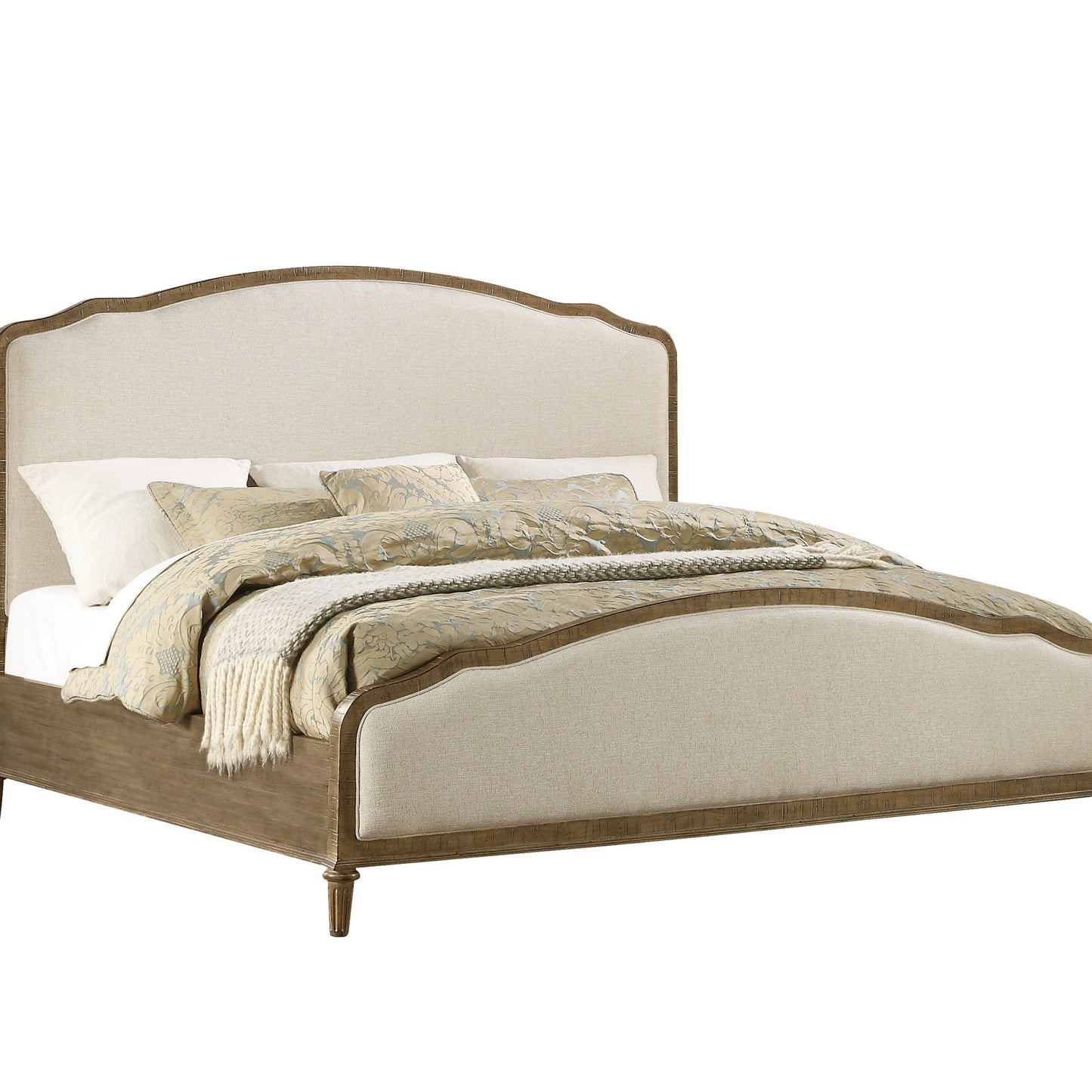 Interlude - King Upholstered Bed - Sandstone Buff