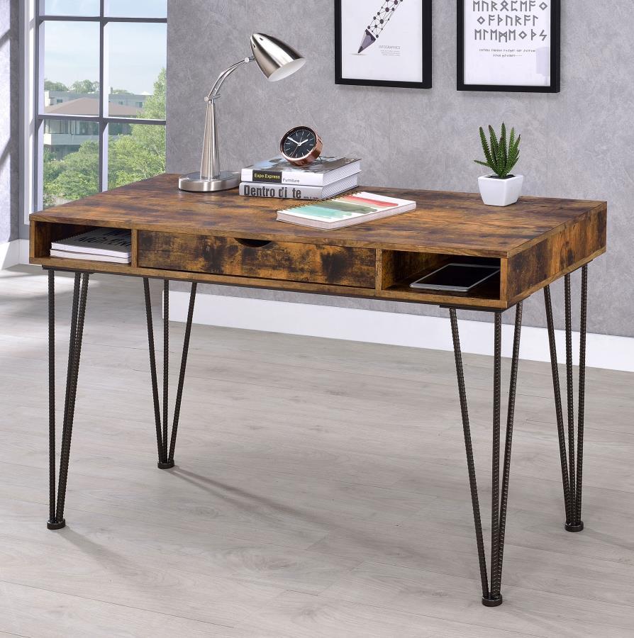 Olvera - 1-Drawer Writing Desk - Rustic Nutmeg