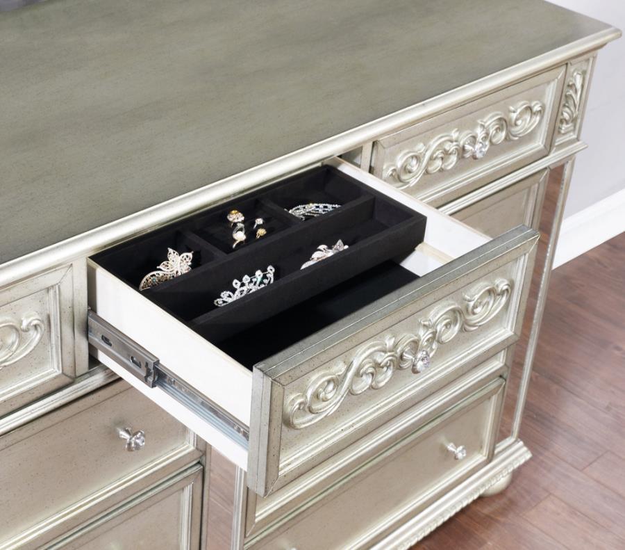 Heidi - 9-Drawer Dresser - Metallic Platinum