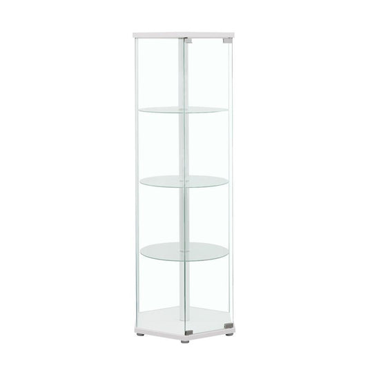 Zahavah - 4-Shelf Hexagonal Clear Glass Curio Cabinet