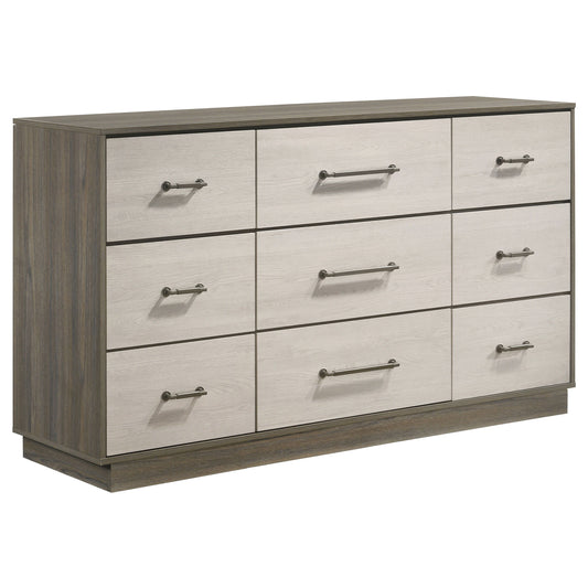 Fenwick - 9-Drawer Dresser - Gray Oak