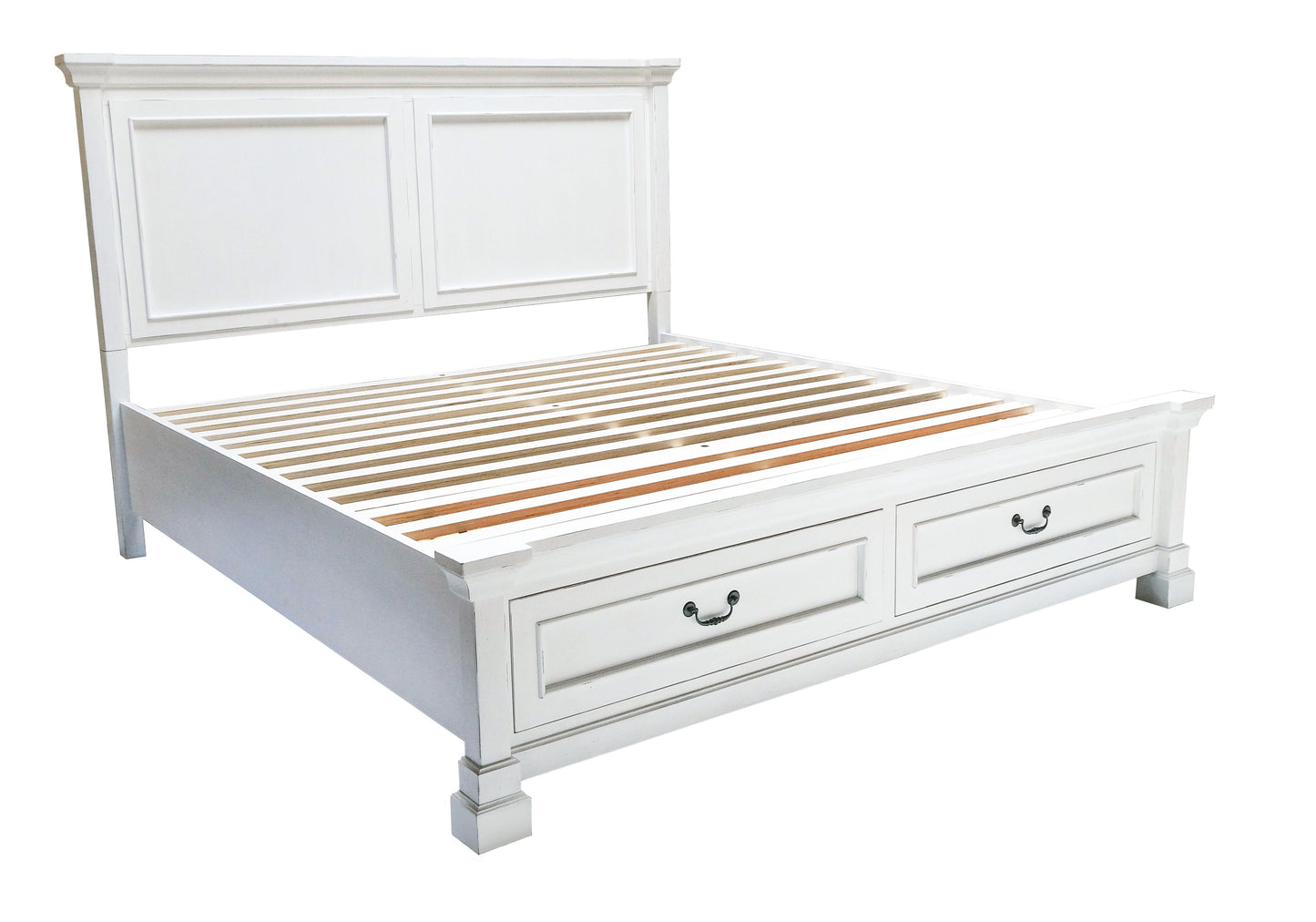 Stoney Creek - Queen Storage Bed - Weathered White