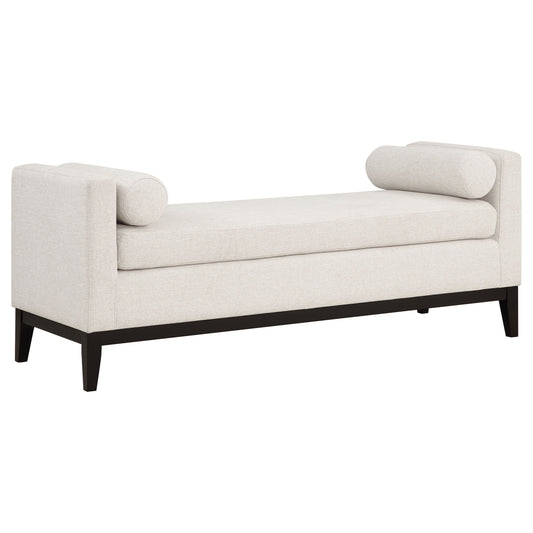 Rosie - Upholstered Accent Bench With Armrests - Vanilla