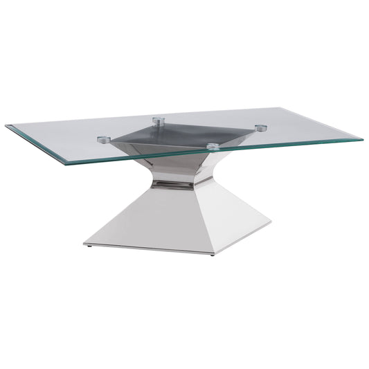 Jenny - Glass Top Stainless Steel Coffee Table - Chrome