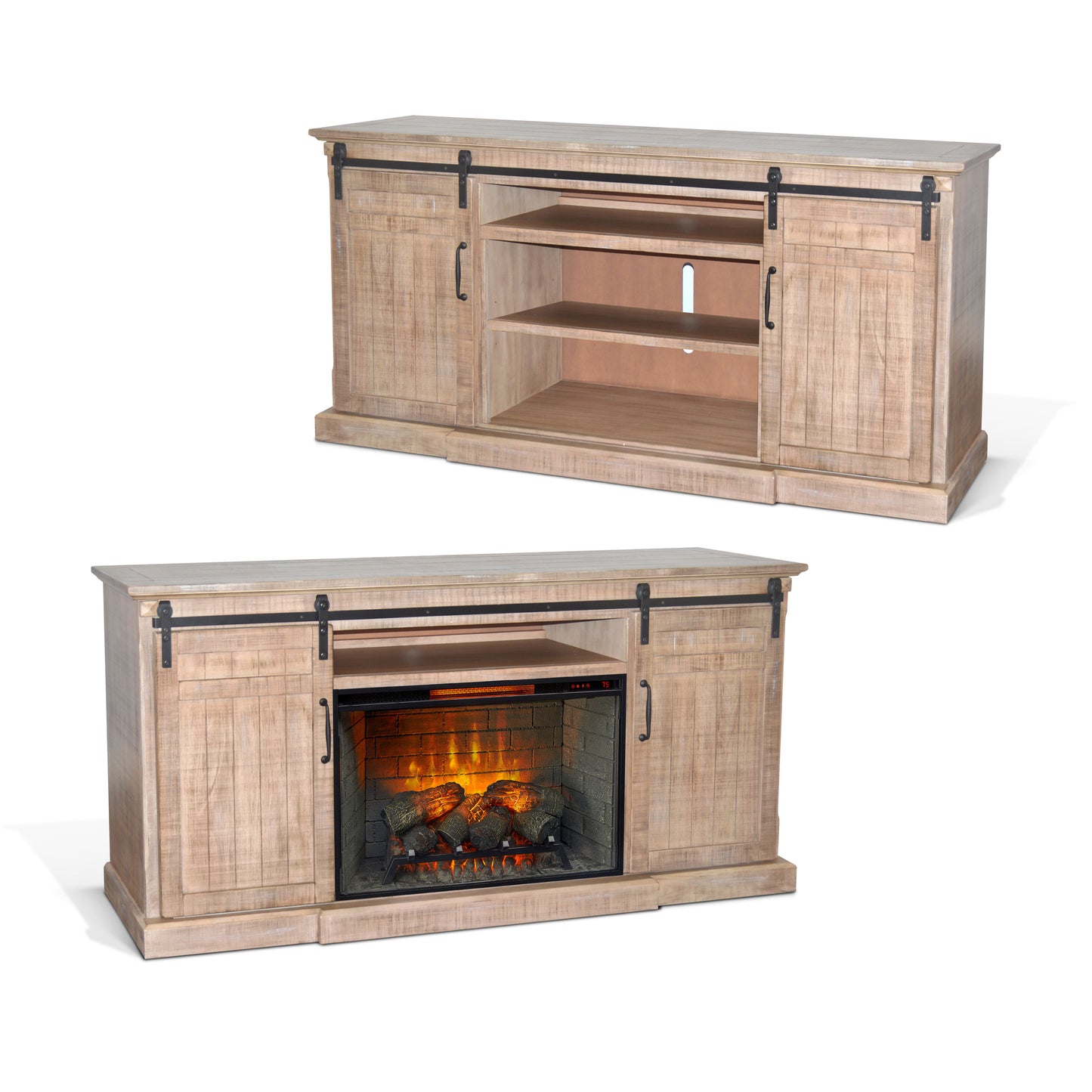 Desert Rock - TV Console with Fireplace Option - Desert Rock