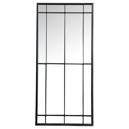 Annetta - Window Pane Floor Or Wall Mirror - Black