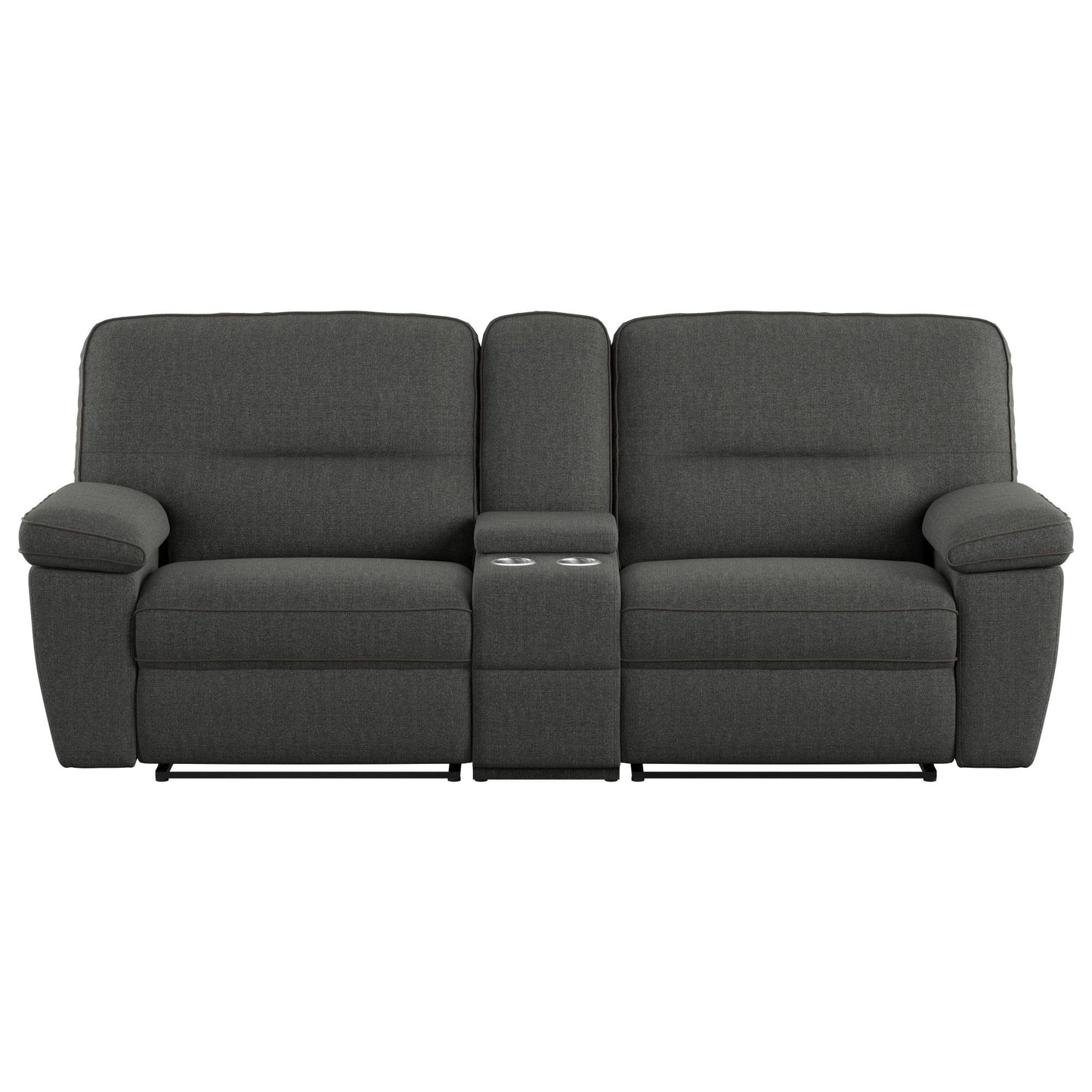 Alberta - 3 Piece Reclining Console Loveseat - Charcoal Gray