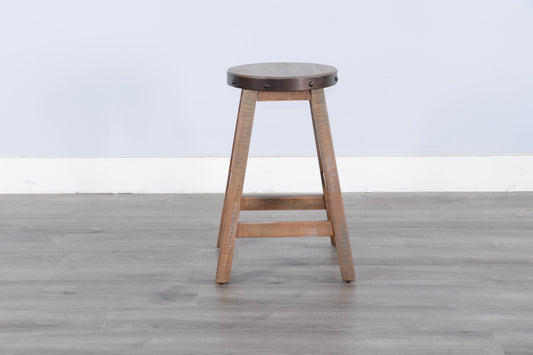 San Diego - 24"H Stool, Wood Seat - Dark Brown