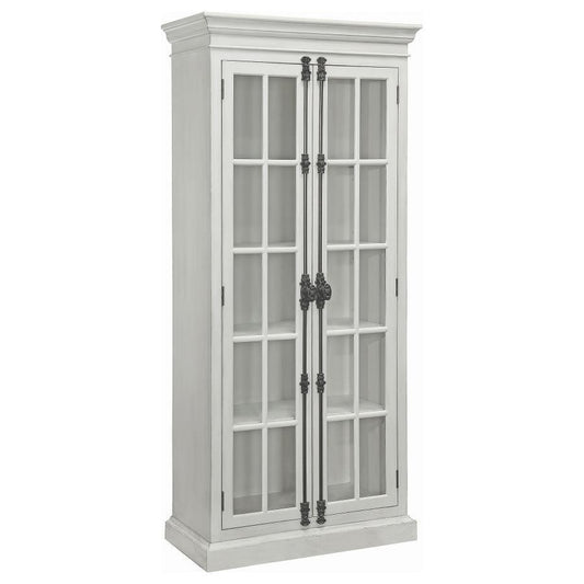 Toni - 2 Door Wood Tall Storage Cabinet - Distressed White