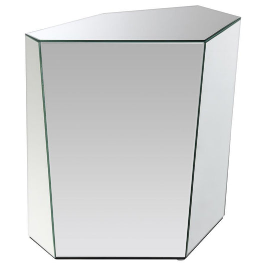 Capella - Mirrored Abstract Geometric End Table - Silver