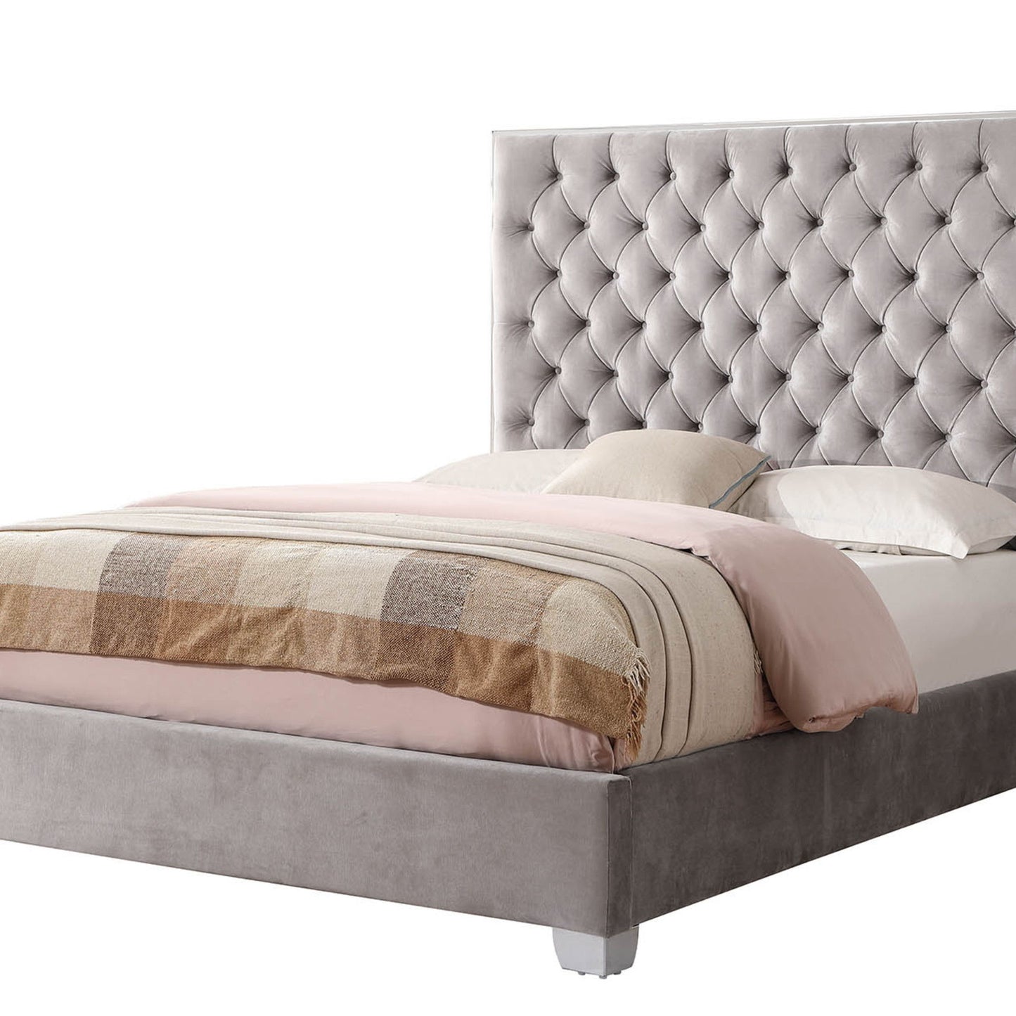 Lacey - King Bed Kit - Silver Gray