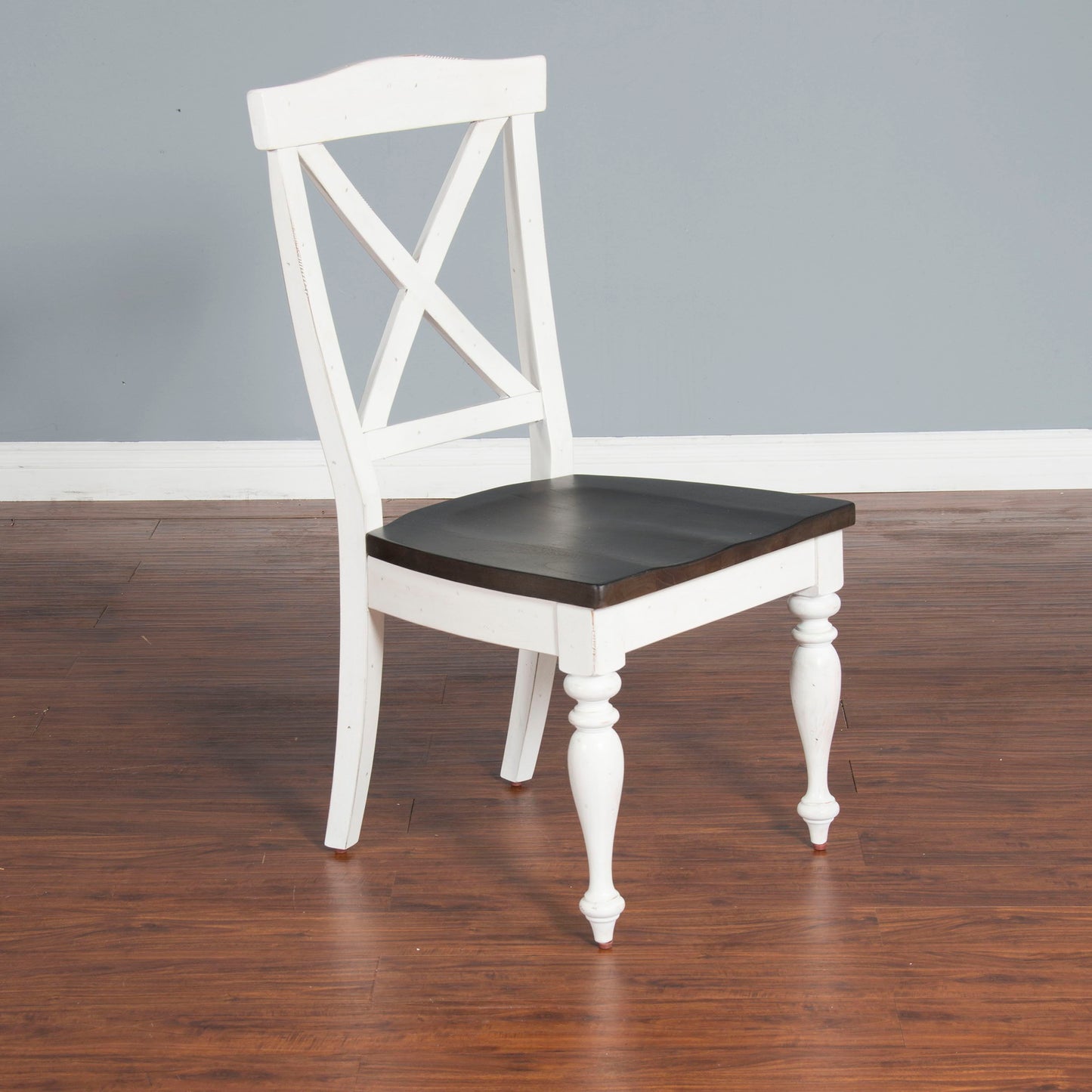 Carriage House - Crossback Chair - White / Dark Brown