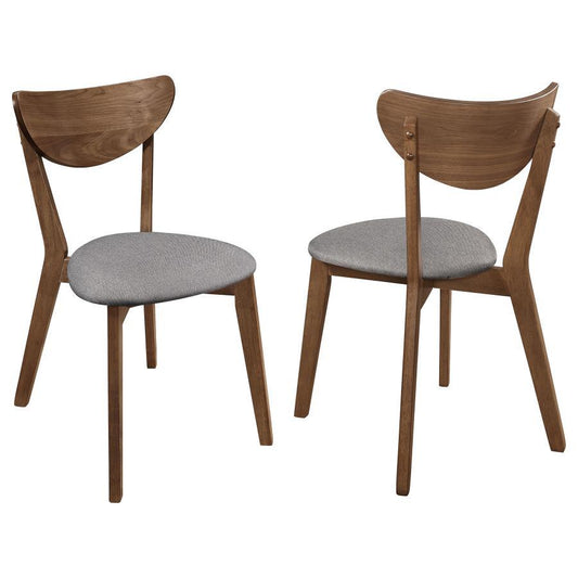 Alfredo - Dining Side Chair (Set of 2) - Gray And Natural Walnut