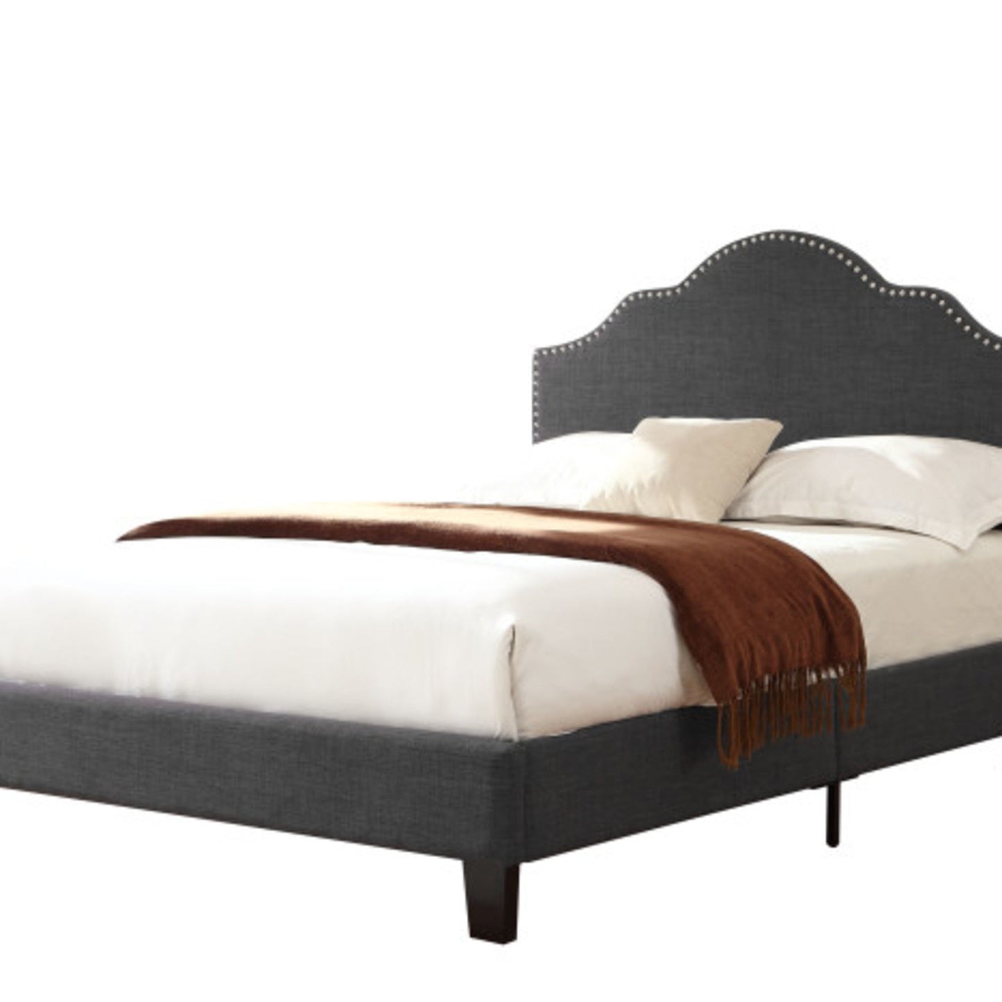 Madison - Full Upholstered Bed - Charcoal Gray