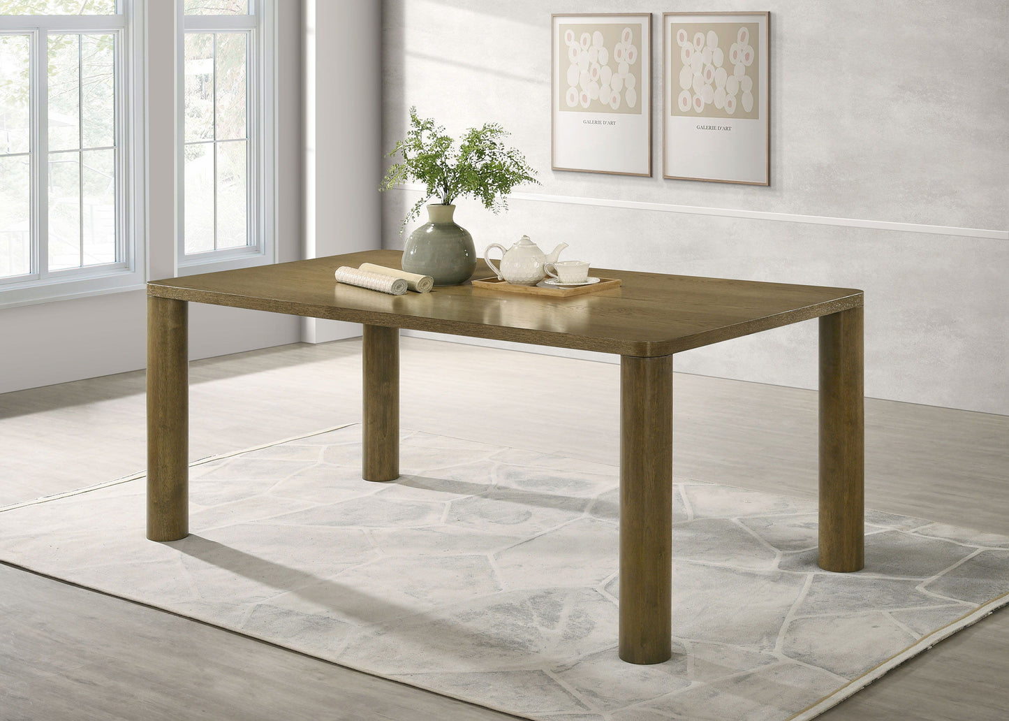 Castlewood - Rectangular Wood Dining Table - Brown Oak