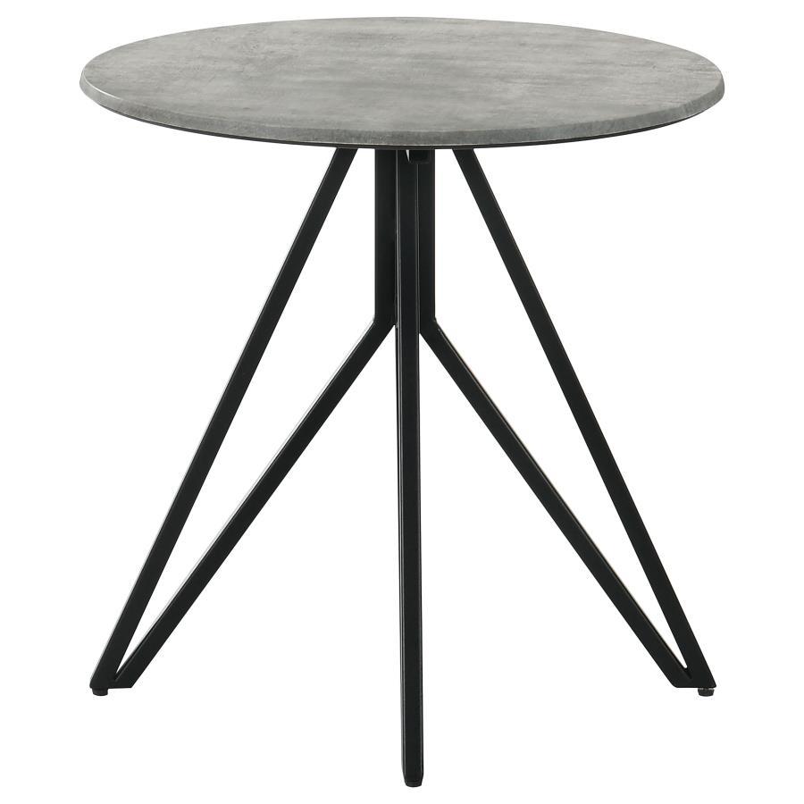 Hadi - Round Smart Top Side End Table - Cement