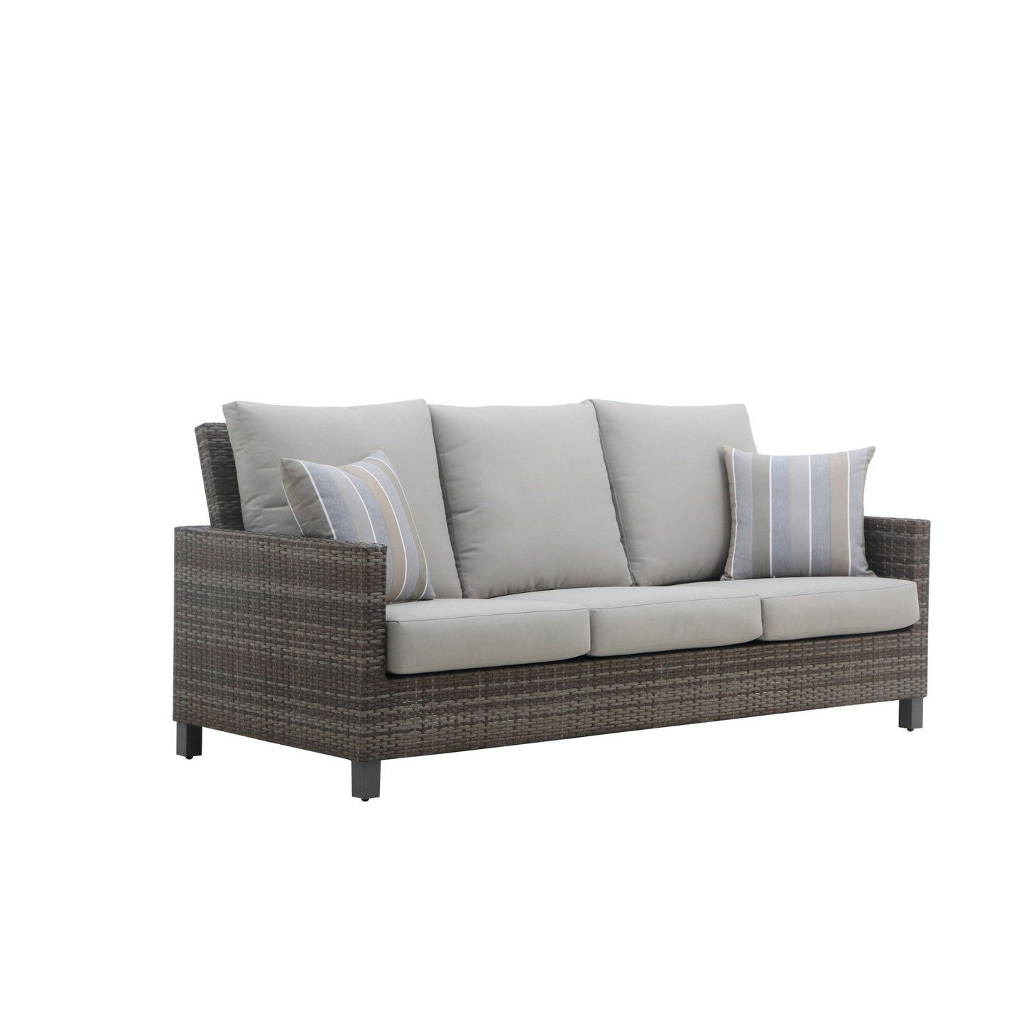 Bungalow - Patio Sofa With 2 Accent Pillows - Gray